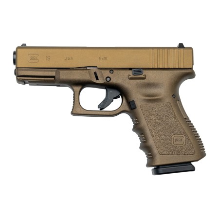 Glock 19 9mm Luger 4.02in Desert Tan Cerakote Pistol - 15+1 Rounds