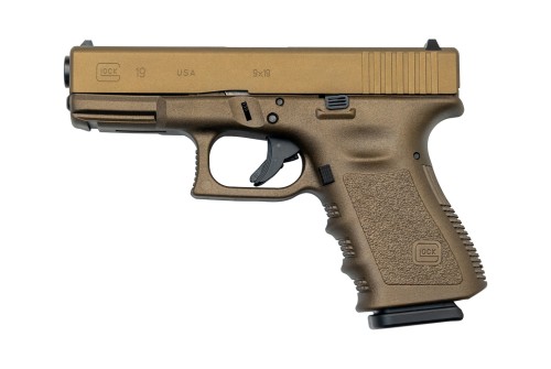 Glock 19 9mm Luger 4.02in Desert Tan Cerakote Pistol - 15+1 Rounds