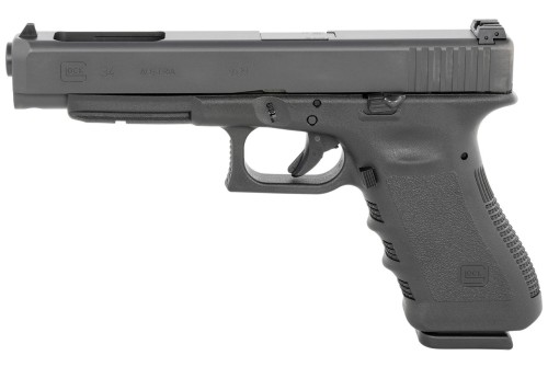 Glock 34 Gen3 AUS 9mm, 5.31" Barrel, Adjustable Sights, Black, 17rd