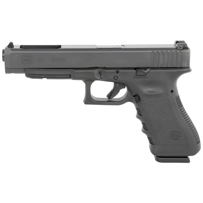 Glock 34 Gen3 AUS 9mm, 5.31" Barrel, Adjustable Sights, Black, 17rd