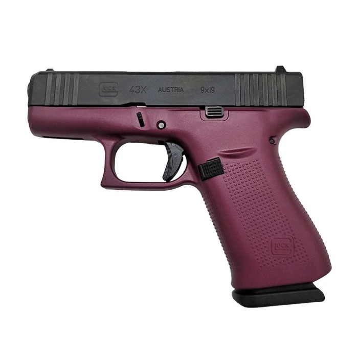 Glock 43X 9mm Luger 3.41in Black Cherry Cerakote Pistol - 10+1 Rounds