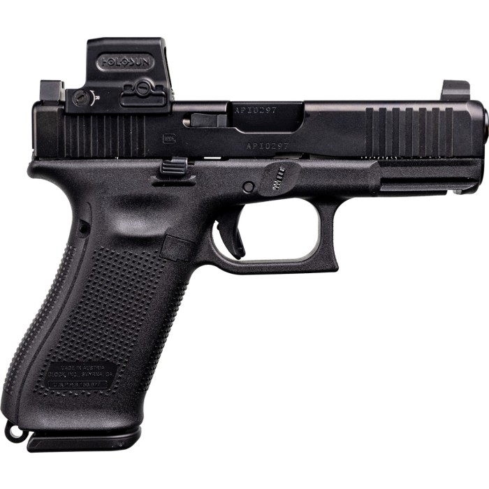 Glock 45 MOS Gunsite 9mm, 4.02" Barrel, Holosun 509T-AG, Suppressor Height Night Sights, 17 Rd