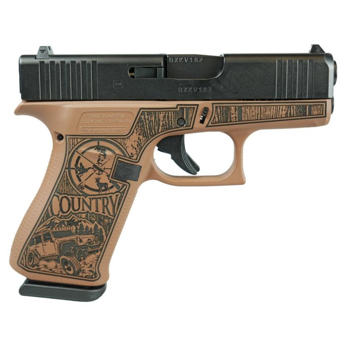 Glock 43x Custom "Bourbon Country" 9mm, 3.41" Barrel, 10rd