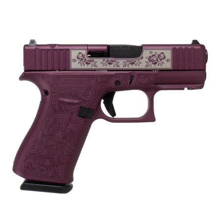 Glock 43x Engraved Paisley Black Cherry 9mm, 3.41" Barrel, 10rd