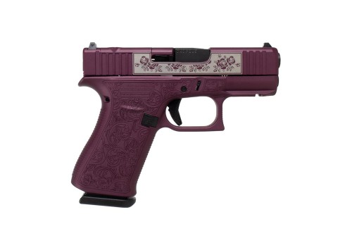 Glock 43x Engraved Paisley Black Cherry 9mm, 3.41" Barrel, 10rd