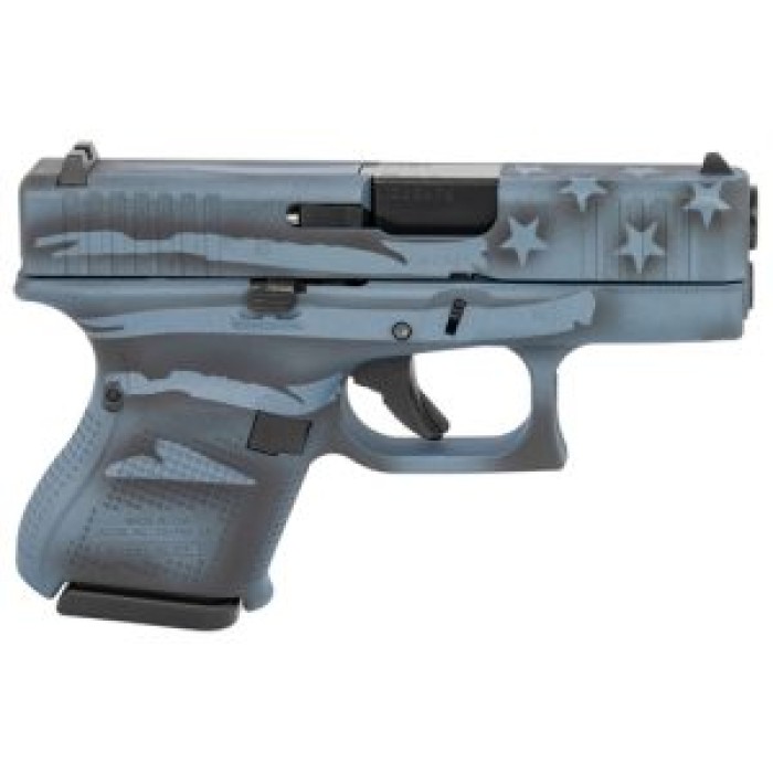 Glock Ua265s204btflag G26 Gen5 Subcompact 9Mm Luger  3.43" Glock Marksman Barrel 10+1, Blue Titanium Flag Cerakote Frame & Front Serrated Slide, Modular Backstrap, Safe Action Trigger UA265S204-BTFLAG