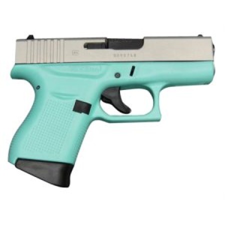 Glock G43 9mm Silver Aluminum Cerakote and Robin Egg Blue Subcompact Pistol  - UI4350204RESA