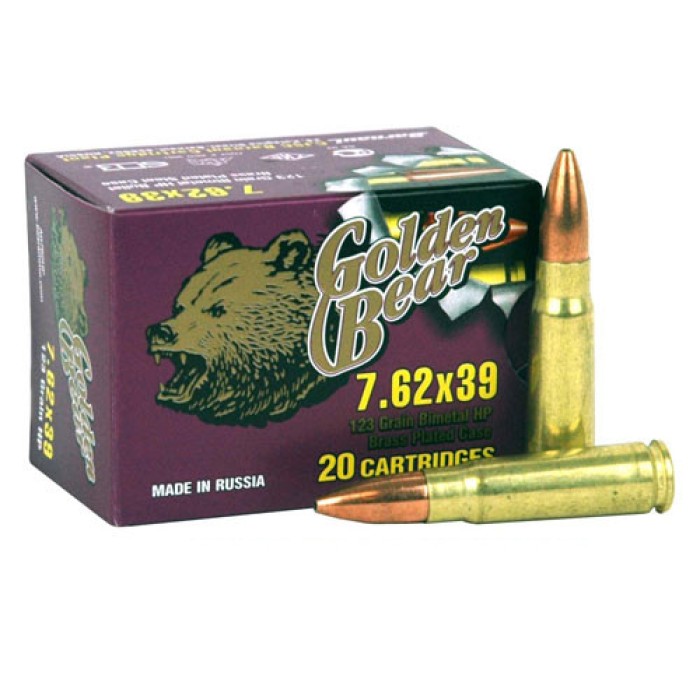 Golden Bear 7.62x39 123gr. - Hollow-point 500 Round Case