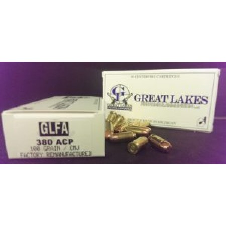 GREAT LAKES FIREARMS & AMMO LAKES AMMO .380ACP 100GR. FMJ 50-PACK A686675