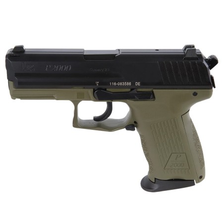 HK P2000 V3 9mm Luger 3in Green Pistol - 10+1 Rounds