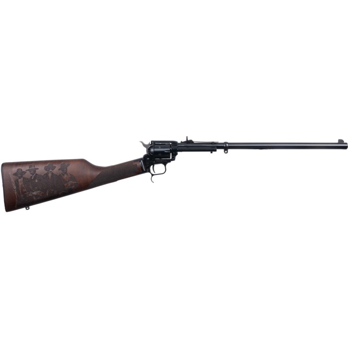 Heritage Rancher 22 LR, 16" Blued Barrel, Tombstone Scene Wood Stock, 6rd