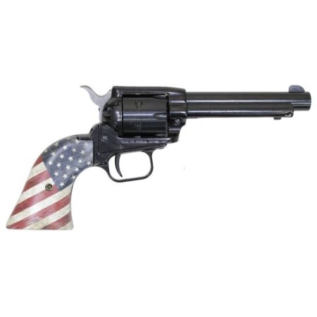 Heritage Rough Rider 4.75" .22 LR Revolver With US Flag Grips, Blued - RR22B4USFLAG