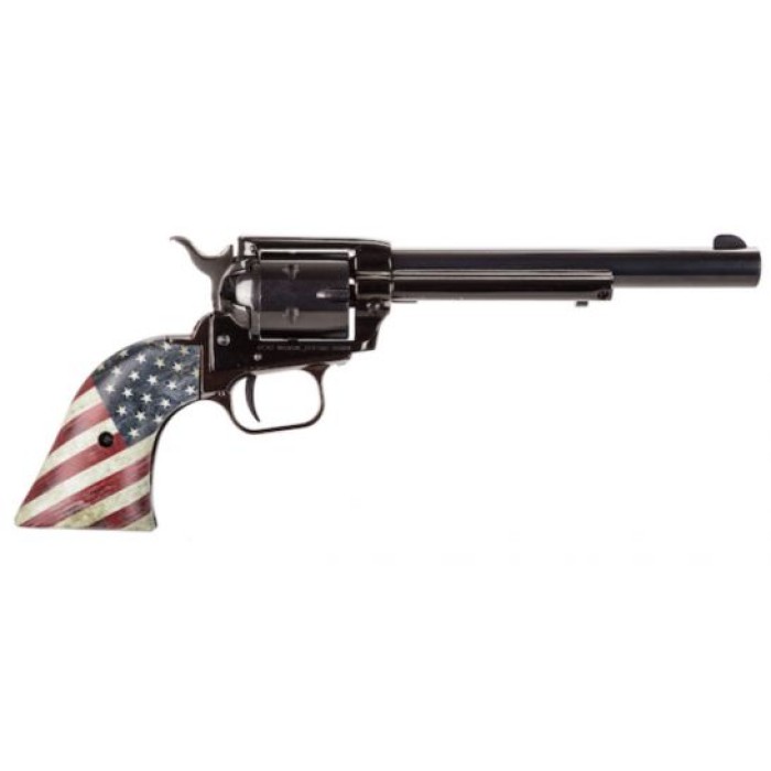 Heritage Rough Rider 6.5" .22 LR Revolver, US Flag Grips - RR22B6USFLAG