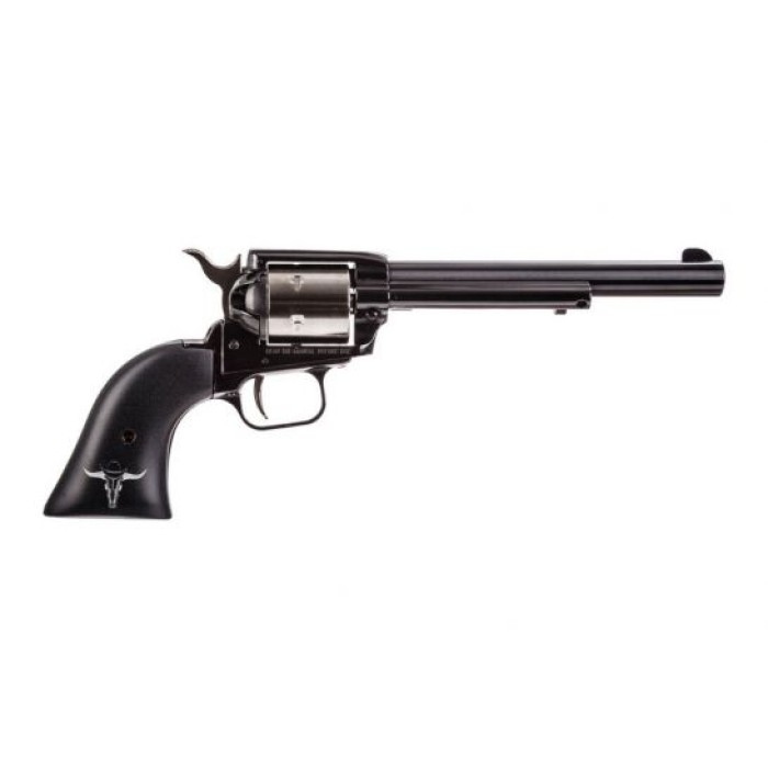 Heritage Rough Rider Skull 6.5" .22 LR Revolver, Black - RR22TT6SKULL