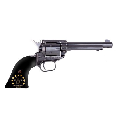 Heritage Rough Rider .22 LR, 4.75" Barrel, Gold Lettered 'Dont Tread On Me' Grips, Black, 6rd