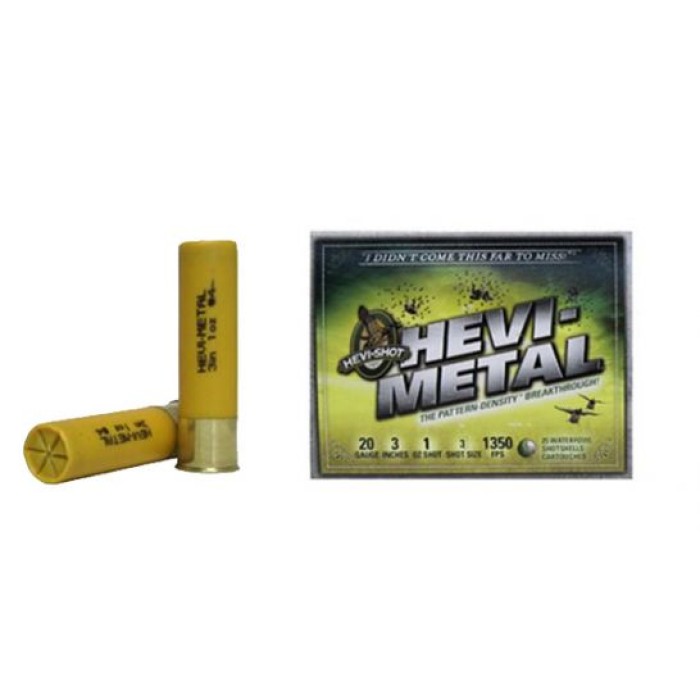 Hevi-Shot 20ga 3" 1oz #3 Heavy Metal Waterfowl Shotshell Ammunition 25rds - 32003