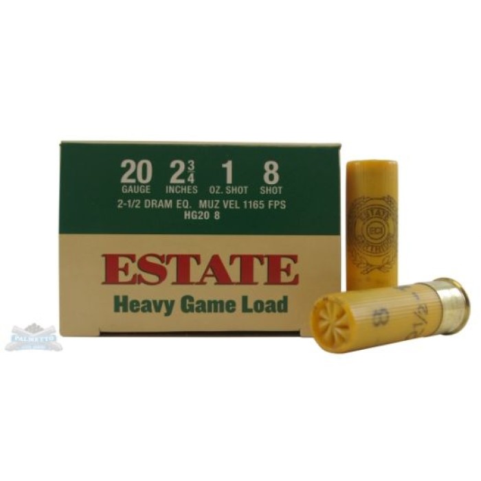 Estate 20ga 2.75" 1oz #8 Shotshells 25rds - HG20 8