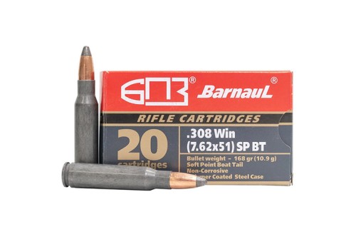 BARNAUL .308 WINCHESTER 168GR FMJ STEEL CASE 20rds