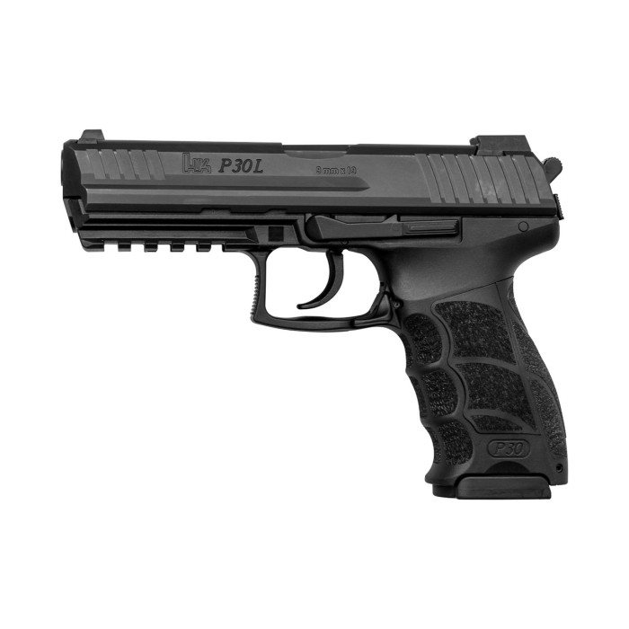 HK P30L V3 9mm, 4.45" Barrel, Night Sights, Decocker, Black, 3x 17rd