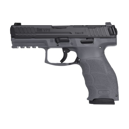 HK VP9 9mm, 4.1" Barrel, Night Sights, Grey/Black, 17rd