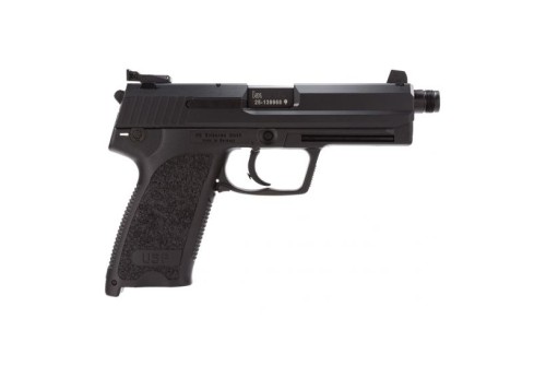 HK 81000350 USP Tactical V1 SA/DA 45 ACP Caliber with 5.09" Threaded Barrel, 12+1 Capacity, Overall Black Finish