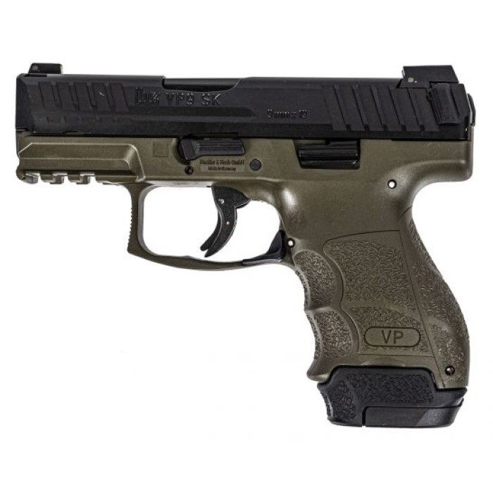 HK VP9SK Subcompact 9mm Pistol, OD Green/Black - 81000648