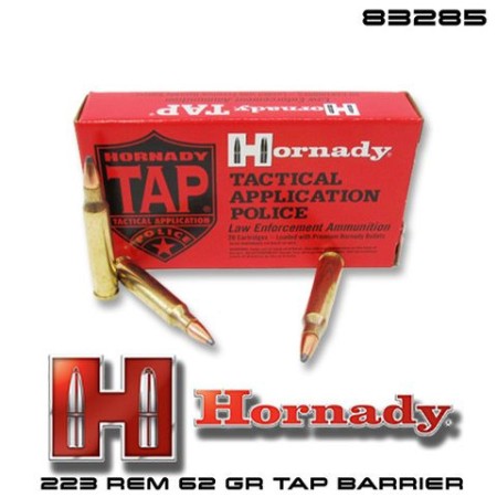 Hornady TAP Barrier 62gr 223 Remington Ammo 20 Round Box - Brass Casing