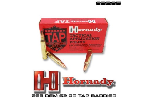 Hornady TAP Barrier 62gr 223 Remington Ammo 20 Round Box - Brass Casing
