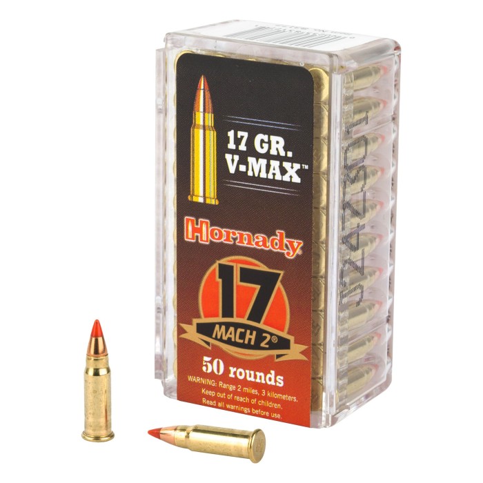 Hornady Varmint Express 17 Hornady Mach 2 17 Grain V-Max, 50 Round Box - Dirty Bird Industries