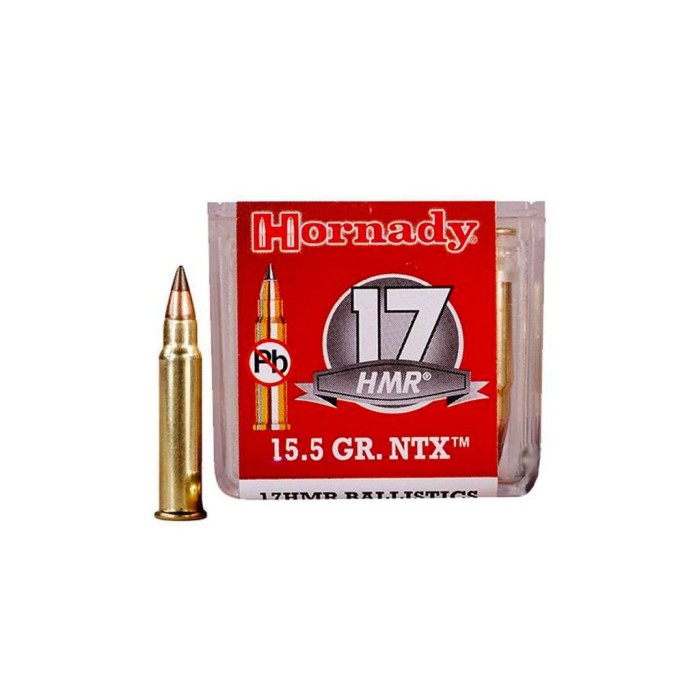 Hornady .17 HMR Hornady 15.5 Grain NTX Lead Free 2525 fps Rimfire Ammo - 50 Rounds - Dirty Bird Industries