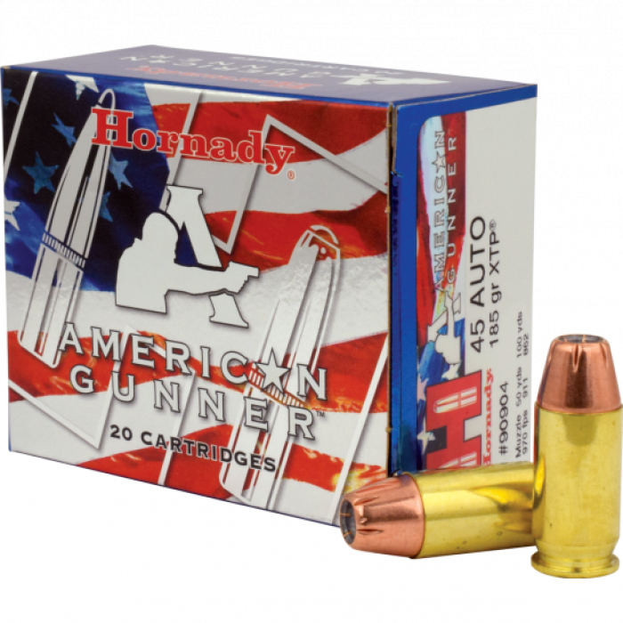 Hornady 45 Auto/ACP 185gr XTP American Gunner Ammunition 20rds - 90904