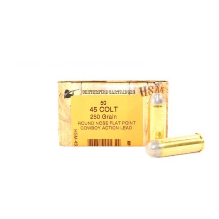 HSM 45 Colt 250gr RNFP-H Ammunition New Manufactured Cowboy Action 50rds  - HSM-45C-1-N