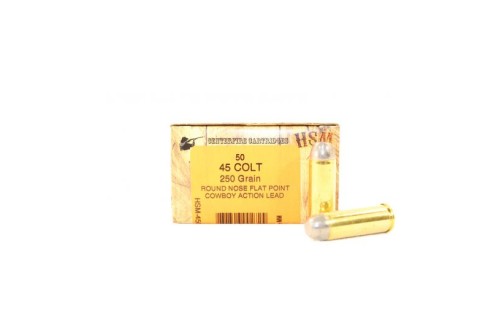 HSM 45 Colt 250gr RNFP-H Ammunition New Manufactured Cowboy Action 50rds  - HSM-45C-1-N