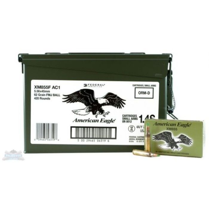 Federal American Eagle 5.56 62Gr Fmj BT 420/Can 029465563196