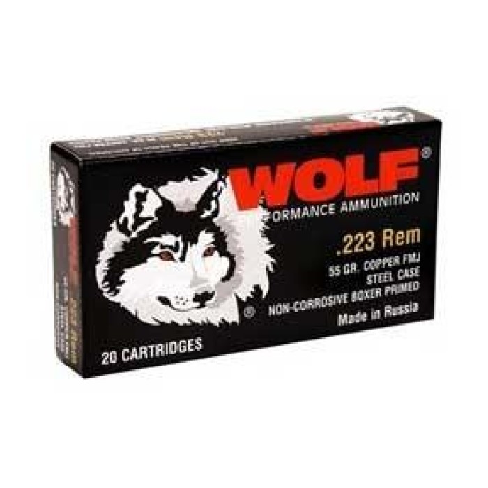 Polyformance 223 Rem FMJ 500 Rounds 55 gr Rifle Ammo | Wolf