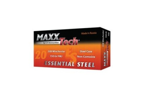 MaxxTech Ammo Essential Steel .308 Win 150 gr FMJ 500rds