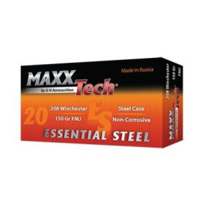 MaxxTech Ammo Essential Steel .308 Win 150 gr FMJ 500rds