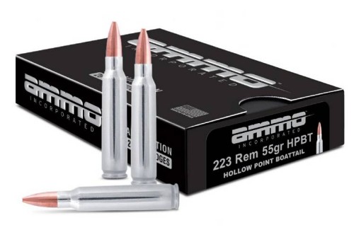 Ammo Inc 223 REM 55 Gr Hollowpoint Boattail (HPBT) Nickel Plated Rifle Ammunition 20rds