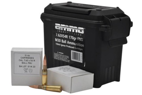 Ammo Inc 7.62x54r 170 Gr FMJ Centerfire Rifle Ammunition 150rd Ammo Can