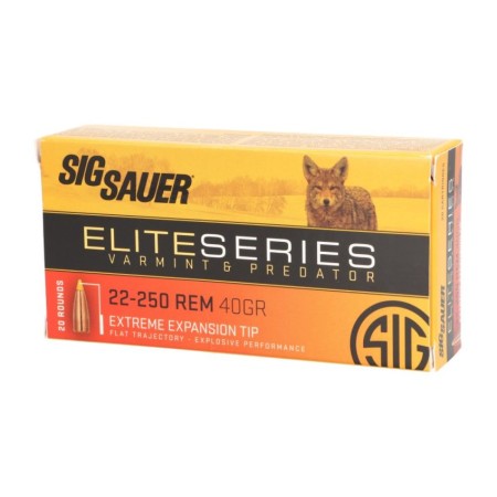 Sig Sauer Varmint & Predator Brass .22-250 Rem 40 Grain 20-Rounds HT