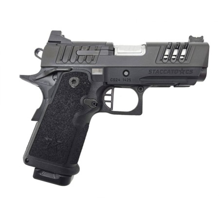 Staccato 2011 CS 9mm Optic Ready DLC Finish, X-Cut Slide, Flat Trigger, 16+1 - 16+1 Rounds, 3.5