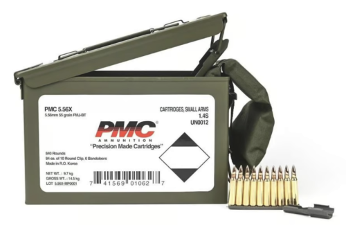 PMC X-Tac 5.56 NATO 55gr FMJBT 840rds w/ Bandoleer in M2A1 Ammo Can - 5.56X(M/B)