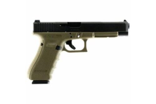 Glock 34 Gen 4 Competition Handgun 9Mm Luger 17/Rd Magazines (3) 5.3" Barrel OD Green Frame With Black Slide Austria PG3437103 764503725715