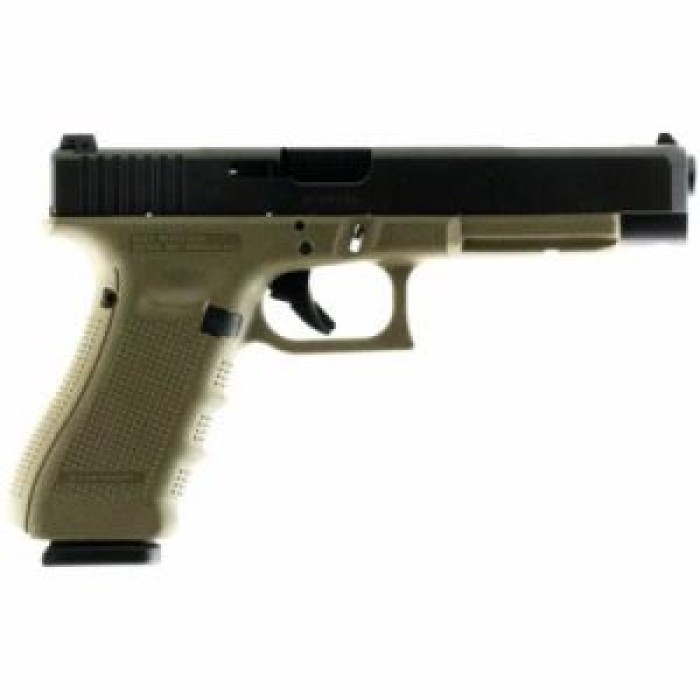 Glock 34 Gen 4 Competition Handgun 9Mm Luger 17/Rd Magazines (3) 5.3" Barrel OD Green Frame With Black Slide Austria PG3437103 764503725715