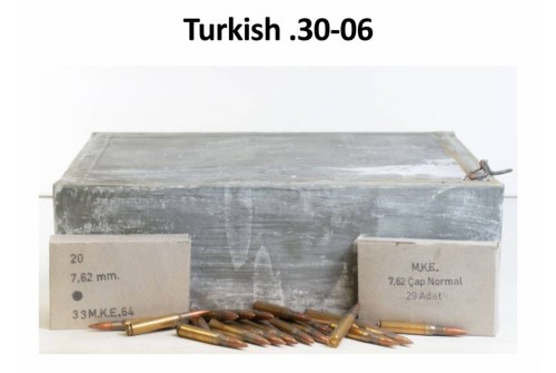 MKE Turkish 30-06 Springfield 150 GR FMJ Non-Corrosive Boxer Brass Surplus 1960's MKE Production 1000rd Box