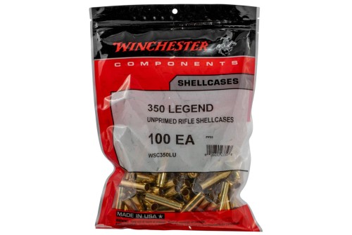 WINCHESTER AMMO Unprimed Cases 350 Legend 100rd/Bag Rifle Brass Cases (WSC350LU)