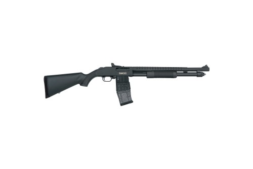 Mossberg 590M Mag-Fed Pump Action 12 Gauge Shotgun - Ghost Ring Sights and Heat Shield - 18.5