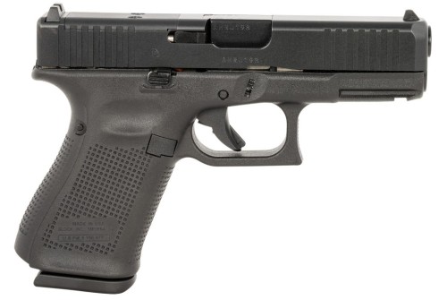 Glock Uma195s201mos G19m Gen5 9Mm Luger 10+1 (3) 4.02", Black, Polymer Picatinny Rail Frame, Interchangeable Backstraps, Ext. Ambi Slide Release, Ameriglo Agent Nights Sights