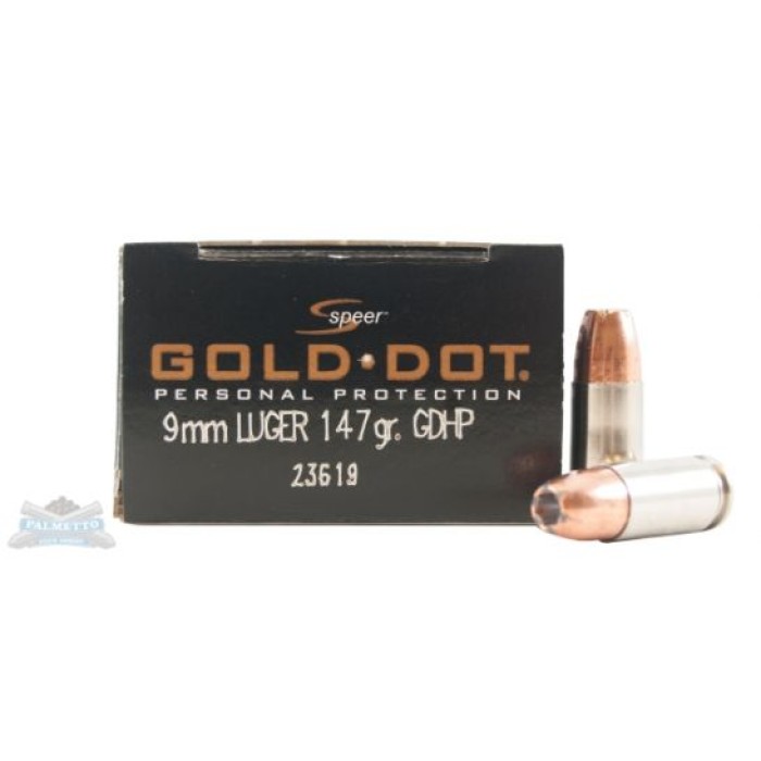 Speer 9mm 147gr Gold Dot Ammunition 20rds - 23619