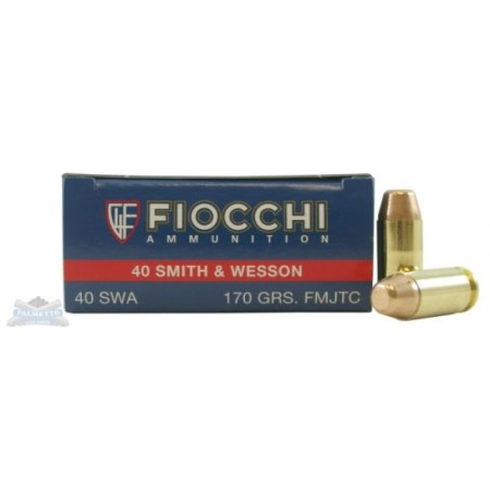 Fiocchi 40 S&W 170gr FMJTC Ammunition 50ct box- - -40SWA